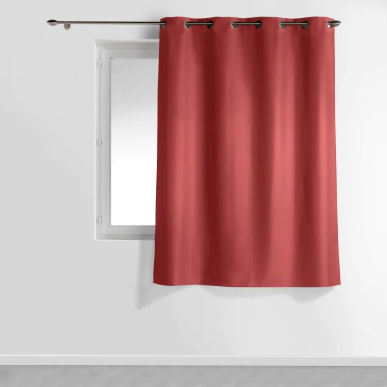 Rideau à œillets petite hauteur 140 x 180 cm – polyester uni essentiel – Grenade