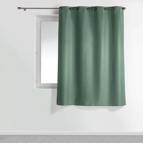 Rideau à œillets petite hauteur 140 x 180 cm – polyester uni essentiel – Cèdre