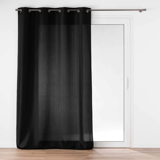 Rideau à œillets 140 x 260 cm – Uni Soline Noir