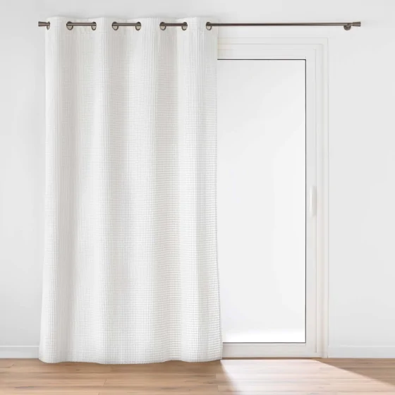 RIDEAU À ŒILLETS 140 x 260 CM – VELOURS RELIEF SWING BLANC