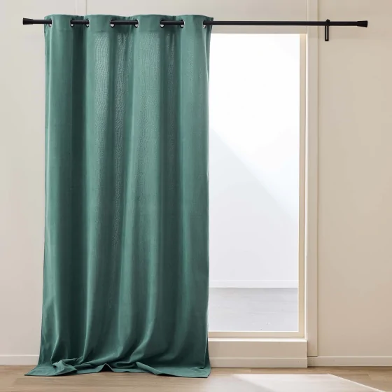 Rideau thermique  à œillets 140 x 260 cm – Velours côtelé doublé polaire – Madison Sauge