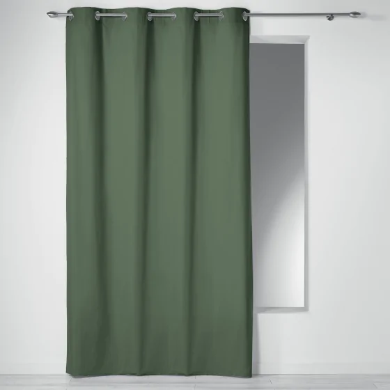 Rideau a oeillets 140 x 240 cm coton uni panama Kaki