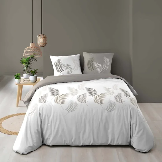 Housse de couette 240 x 220 cm + 2 taies – Coton 57 fils – Imprimé Goyave
