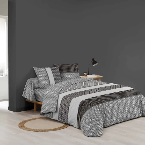Parure de lit 6 pièces MEIKO – 240 x 220 cm – 100% coton – 42 fils/cm²