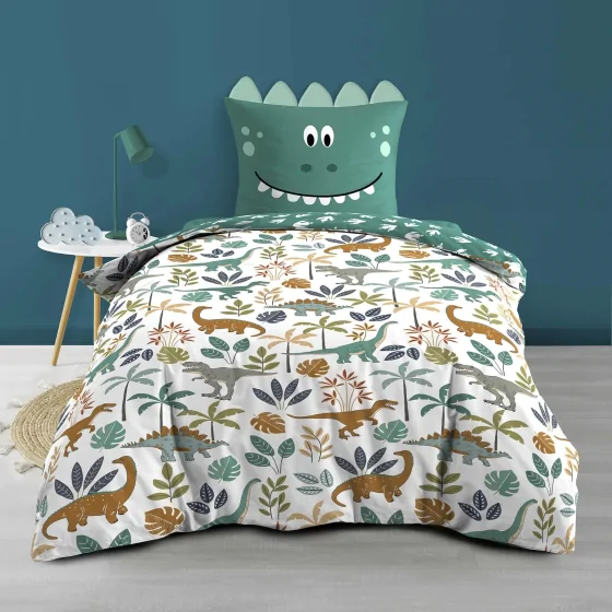  Housse de couette enfant réversible 140 x 200 cm – 100 % coton 42 fils – DINA 