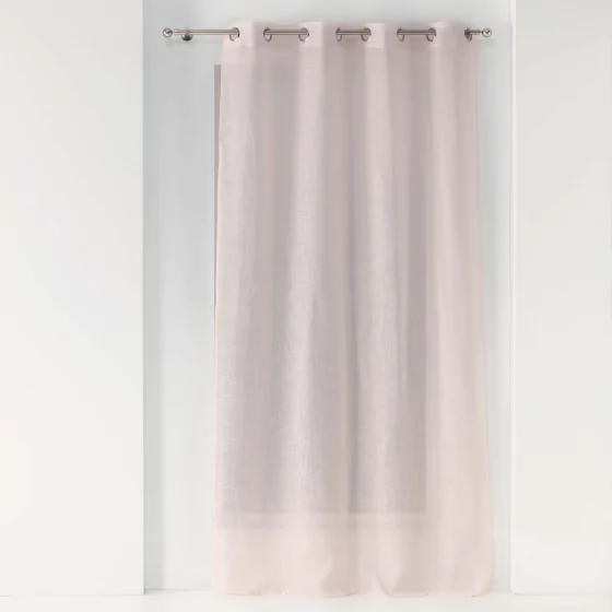 Voilage a oeillets 140 x 240 cm effet lin tissé Zazy Rose