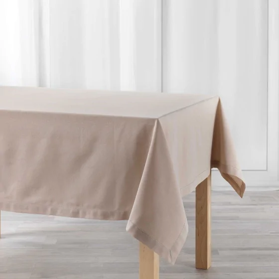 Nappe Rectangle 140 x 240 cm – Coton Uni CHARLINE – Beige