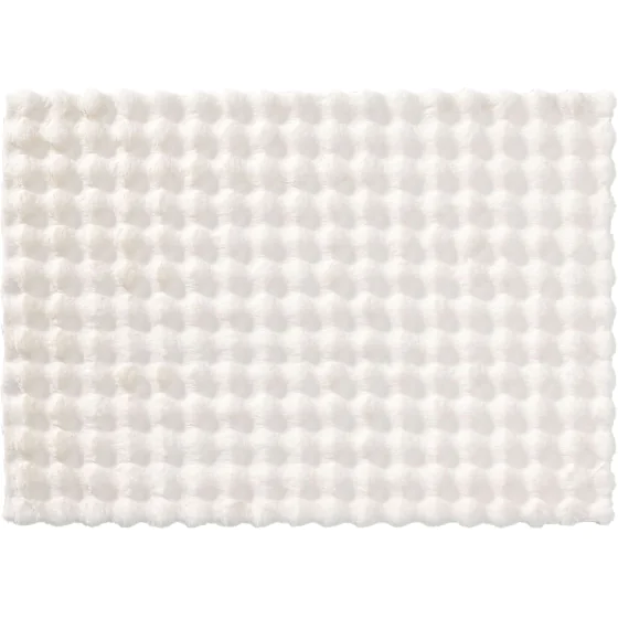 Tapis rectangle 120 x 170 cm – Imitation fourrure – Modèle Mounty – Blanc relief