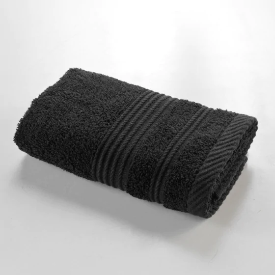 Serviette invite 30 x 50 cm eponge unie tendresse Noir