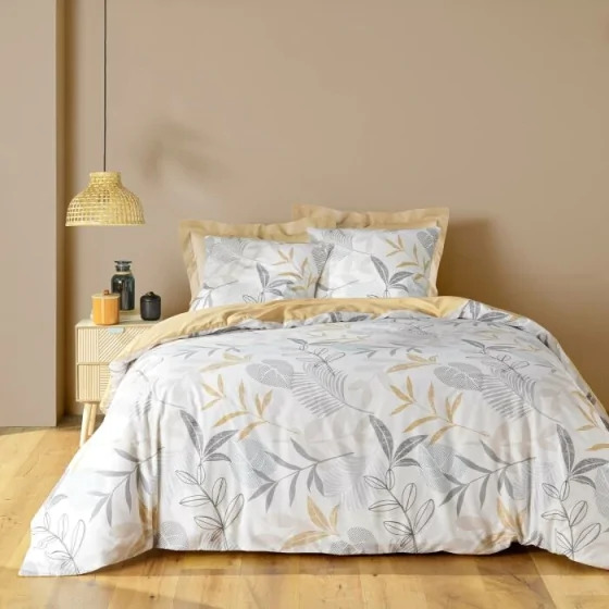 Parure 3 p. 240 x 220 cm polycoton  52 fils Kimberly Naturel