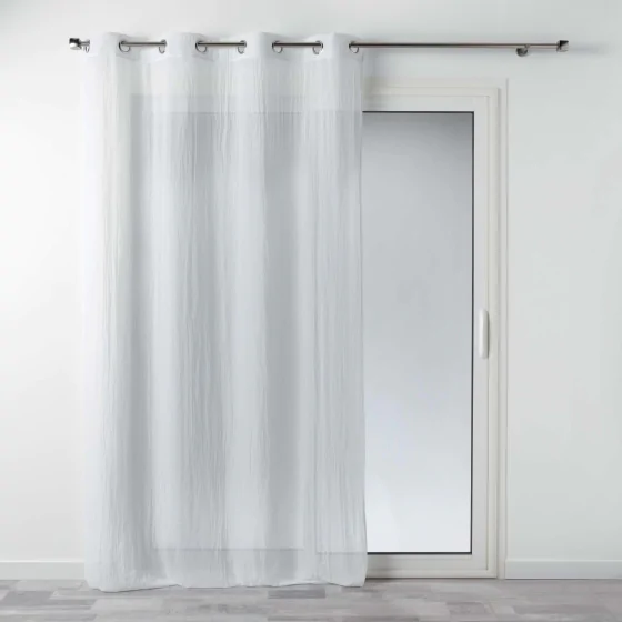 Voilage a oeillets 140 x 240 cm polycoton uni Mitsy Blanc
