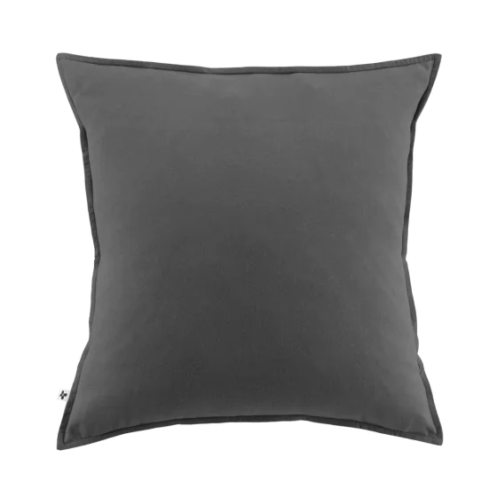 Taie d'oreiller chaude flanelle 63 x 63 cm Candice Anthracite