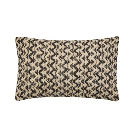 Coussin déhoussable 30 x 50 cm – Coton/Polyester avec fil métallisé Loumeo Noir