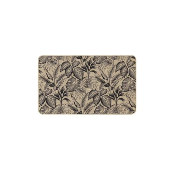 Tapis rectangle 45 x 75 cm tisse imprime stylis Noir