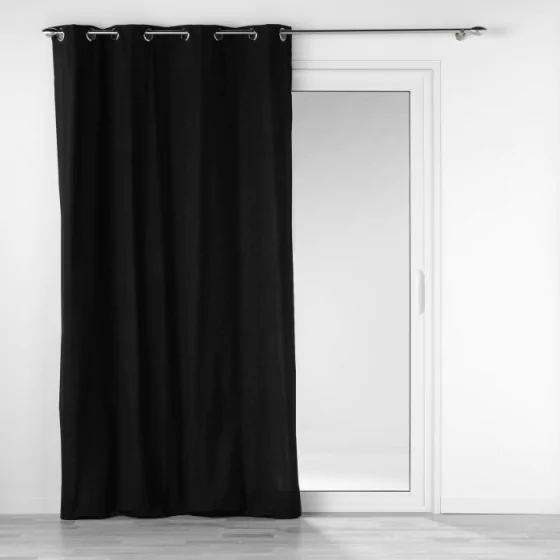 Rideau à oeillets 140 x 240 cm coton recyclé Mistraline Noir