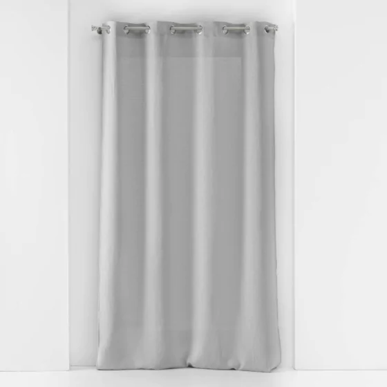 Voilage à oeillets  petite hauteur 140 x 180 cm voile tissé Soane Gris