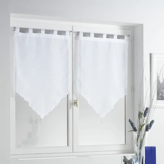 Paire pompon passants 2 x 45 x 90 cm voile sable lissea Blanc