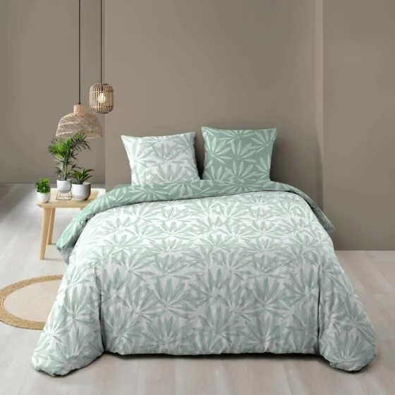 Housse de couette réversible 240 x 220 cm – Coton 57 fils Malia Sauge