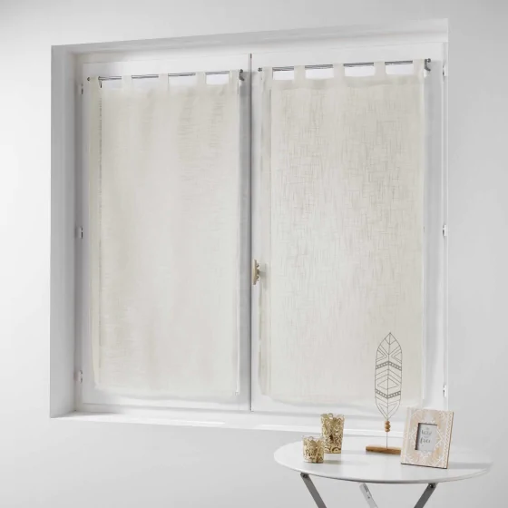 Paire droite passants 2 x 60 x 90 cm effet lin tisse haltona Naturel
