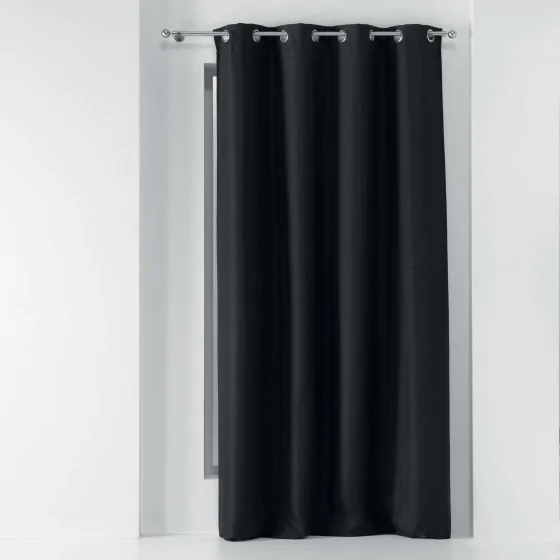 Rideau a oeillets 135 x 280 cm occultant tisse tissea Anthracite