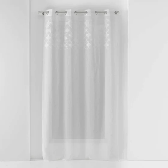 Panneau a oeillets 135 x 240 cm voile sable+top brode yaelle Sans