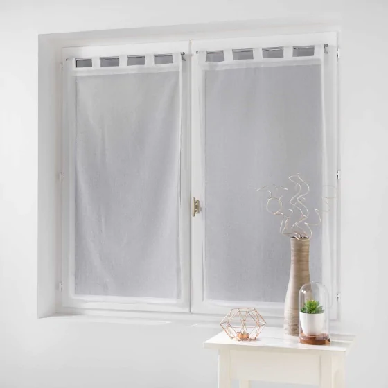 Paire droite passants 2 x 60 x 120 cm voile sable applique dalya Blanc