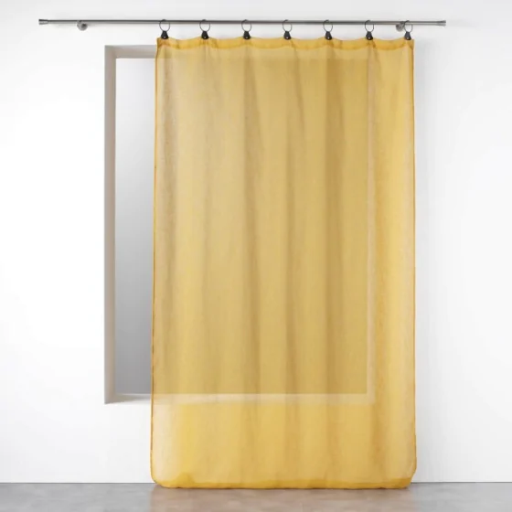 Voilage a anneaux 140 x 240 cm voile tissé Linka Jaune