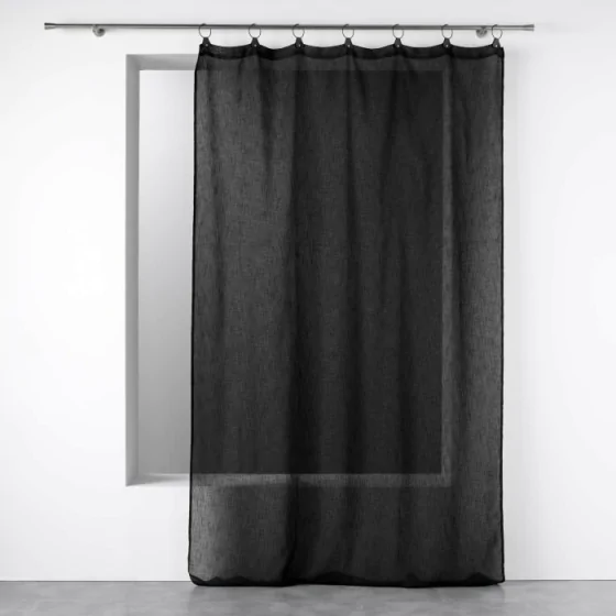 Panneau a anneaux 140 x 240 cm voile tisse linka Noir
