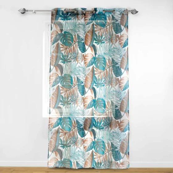 Panneau a oeillets 140 x 240 cm voile sable imprime alianor Blanc