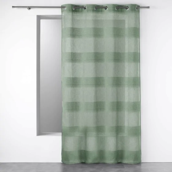 Panneau a oeillets 140 x 280 cm effet lin tisse fils chenille terraza Vert