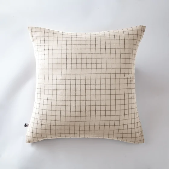 Taie d'oreiller gaze de coton 60 x 60 cm gaïa mix pampa Naturel