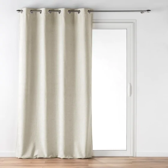 Rideau a oeillets 140 x 260 cm velours à relief Verra Beige