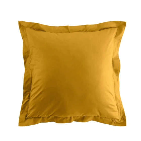 Taie d'oreiller vp 63 x 63 cm uni bio 57 fils gots biolina  +p. bourdon Ocre