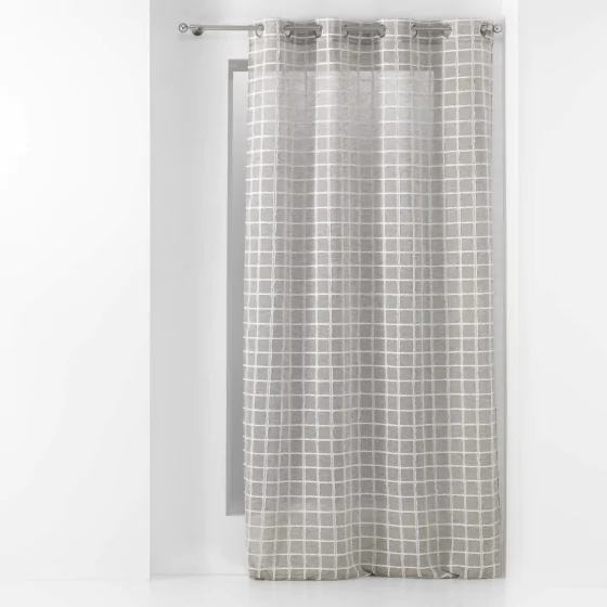 Voilage a oeillets 140 x 240 cm tissé fantaisie Karrona Taupe