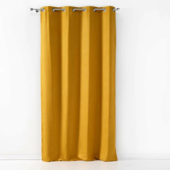 Rideau touché peau de pêche 140 x 240 cm suédine Sultane Jaune