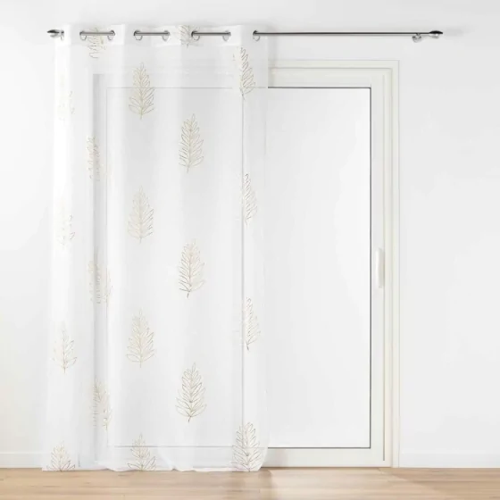 Voilage a oeillets 140 x 240 cm voile sablé métallisé Venus