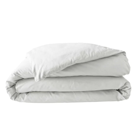 Housse de couette 2 personnes 240 x 220 cm percale de coton 78 fils Blanc