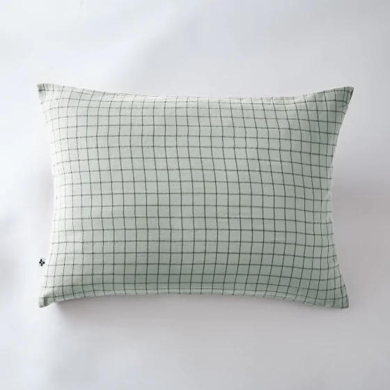 taie d'oreiller 50 x 70 cm gaze de coton gaïa mix eucalyptus