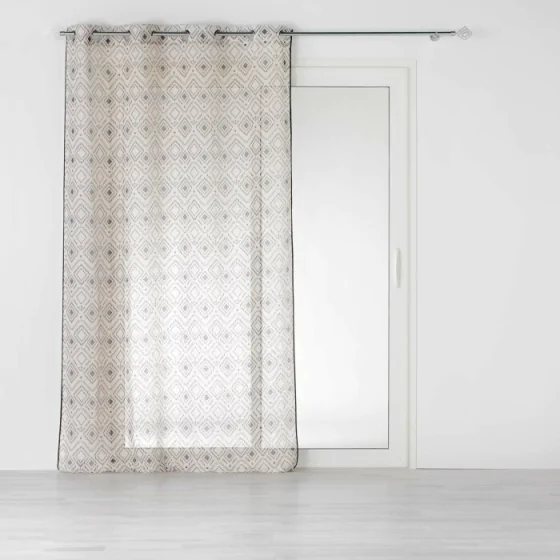 Panneau a oeillets 140 x 240 cm effet lin tisse imprime nalika Sans