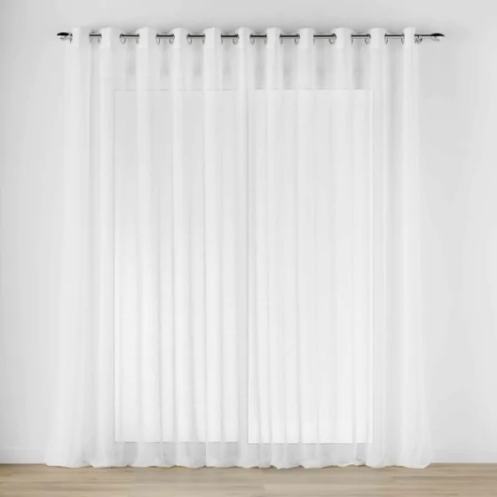 Voilage baie vitrée a oeillets 400 x 240 cm voile tissé Carlin Naturel