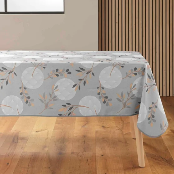 Nappe rectangle 150 x 240 cm polyester imprime manola Gris