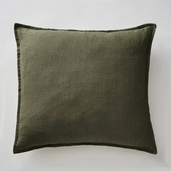 Taie d'Oreiller 60 x 60 cm - Lin Lavé Soline Thym (Lin français)