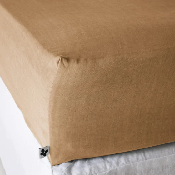 Drap-housse Lysandre 140 x 190 cm – Camel – 100% Lyocell 135 g/m²
