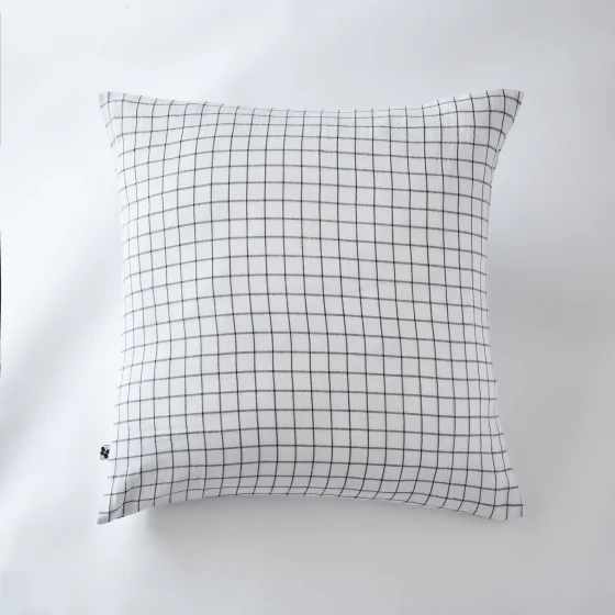 Taie d'oreiller gaze de coton tissée 60 x 60 cm gaïa mix Blanc
