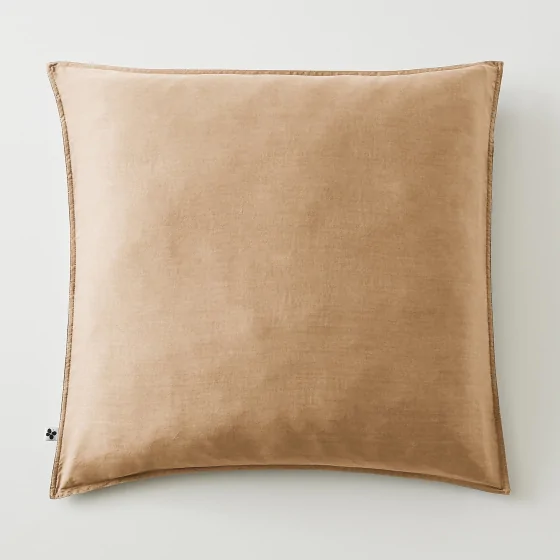 Taie d’oreiller 63 x 63 cm en Lyocell - Modèle Lysandre Camel