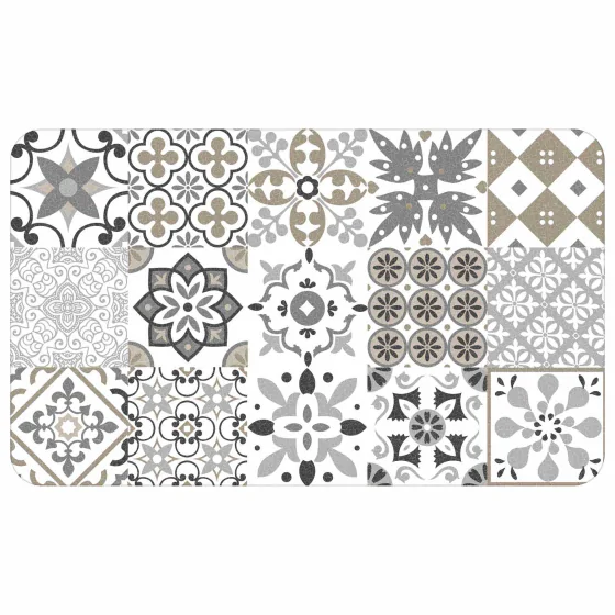 Tapis deco rectangle 45 x 75 cm mousse imprimee salou Naturel
