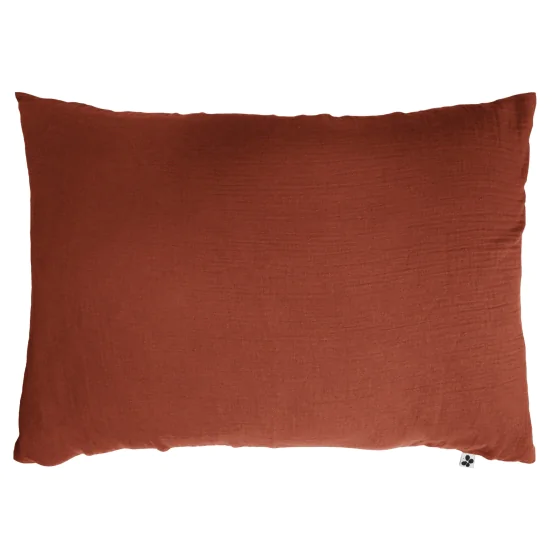 Taie d'oreiller en double gaze de coton – 50 x 70 cm – Terracotta