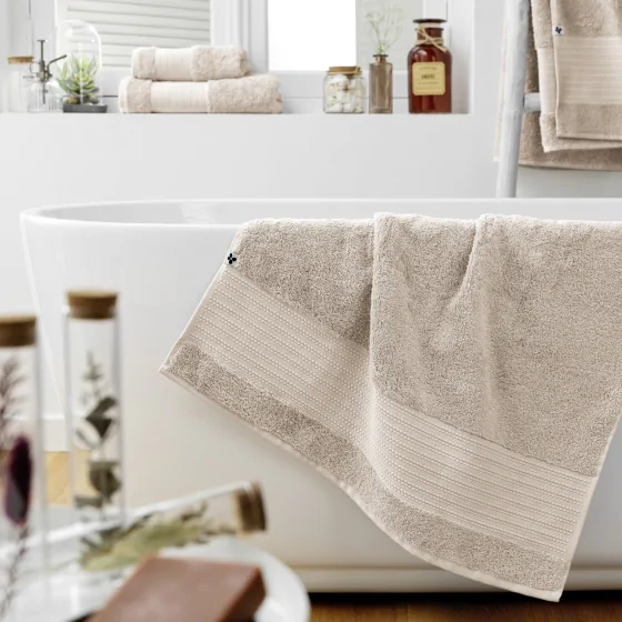 Drap de douche 70 x 130 cm éponge unie garance pampa Naturel