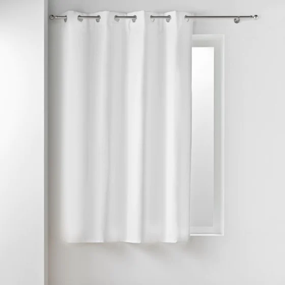 Rideau a oeillets 135 x 180 cm isolant thermique microfibre Micropolar Blanc