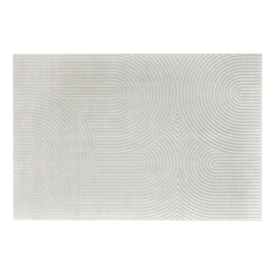 Tapis rectangle 140 x 200 cm viscose relief Géode - Naturel